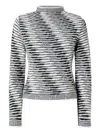 Missoni Rollkragenpullover Mit Flammenmuster In Gray