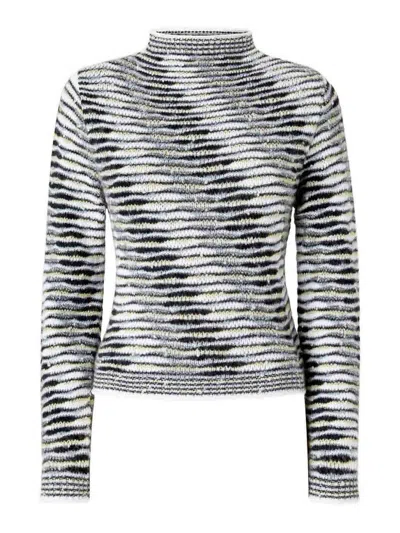 Missoni Cotton Blend Striped Top In Gray