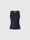 Missoni Cotton Blend Tank Top With Zigzag Pattern In Blue
