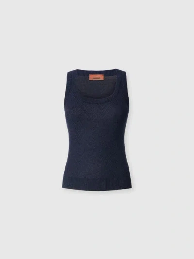 MISSONI MISSONI COTTON BLEND TANK TOP WITH ZIGZAG PATTERN