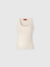 Missoni Cotton Blend Tank Top With Zigzag Pattern In White