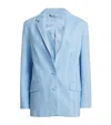 Missoni Single-breasted Blazer In Cotton And Zig Zag Viscose Tone On Tone In Blue