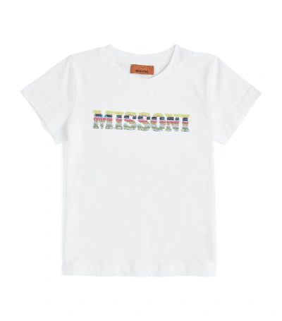 Missoni Kids' Cotton Embroidered Logo T-shirt (4-14 Years) In White