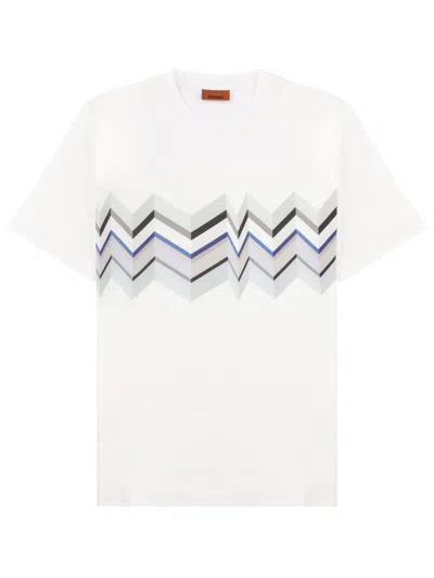 Missoni Cotton Graphic Tee For Men In White