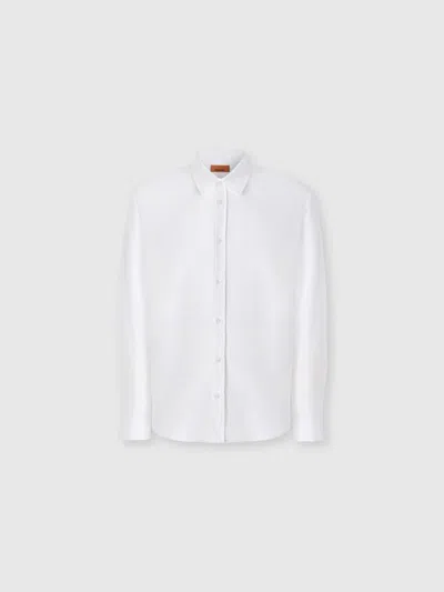 Missoni Cotton Jacquard Shirt With Tone-on-tone Zigzag Pattern In White