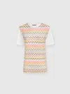 Missoni Cotton Jersey T-shirt With Chevron Inserts In Multicoloured