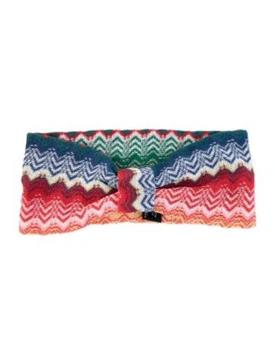 Pre-owned Missoni Cotton Knit Headband In Red