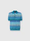 Missoni Poloshirt Aus Baumwollstrick Mit Kontrastierender Paspel In Blue