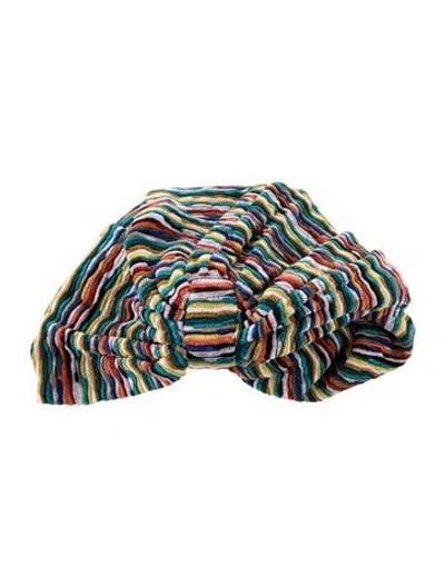 Pre-owned Missoni Cotton Knitted Beanie In Blue
