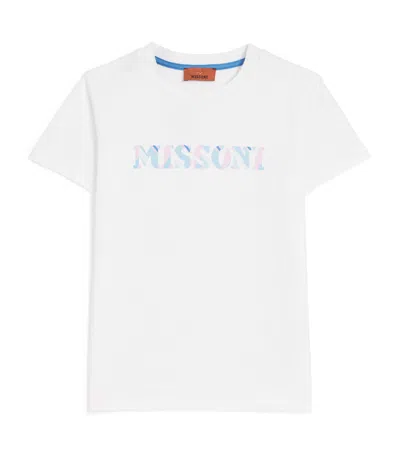 Missoni Kids' Cotton Logo T-shirt In White