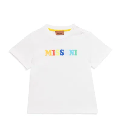 Missoni Kids' Cotton Logo T-shirt In White