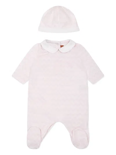 Missoni Babies' Cotton Pajamas In Pink