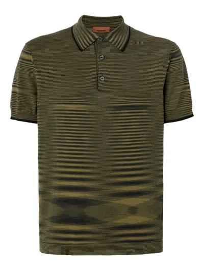Missoni Cotton-blend Polo Shirt In Blue