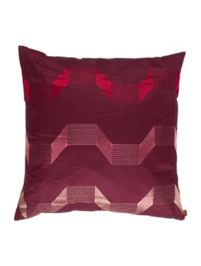 Pre-owned Missoni Cotton Throw Pillow In Burgundy