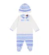 Missoni Cotton Zigzag All-in-one And Hat Set In Blue