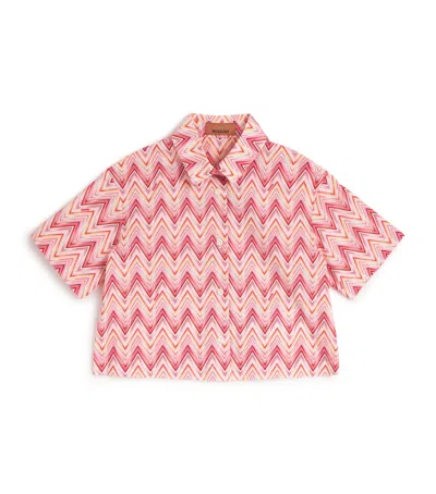 Missoni Kids' Cotton Zigzag Button-up Shirt In Multi