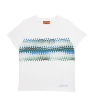 Missoni Kids' Cotton Zigzag T-shirt In White