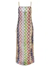 Missoni Sheer Fabric Zigzag Dress Lace-up Detail In Multi