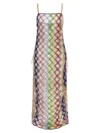 Missoni Sheer Fabric Zigzag Dress Lace-up Detail In Multi