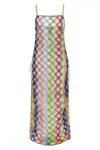 Missoni Sheer Fabric Zigzag Dress Lace-up Detail In Multi