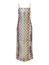 Missoni Sheer Fabric Zigzag Dress Lace-up Detail In Multi