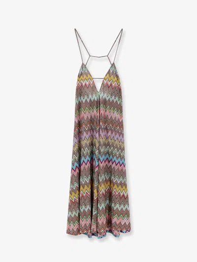 Missoni Striped Metallic Crochet-knit Coverup In Multi