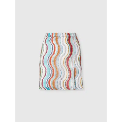 Missoni Cover-up-minirock Mit Lamé-wellenmotiv Und Schlitz In Multicoloured