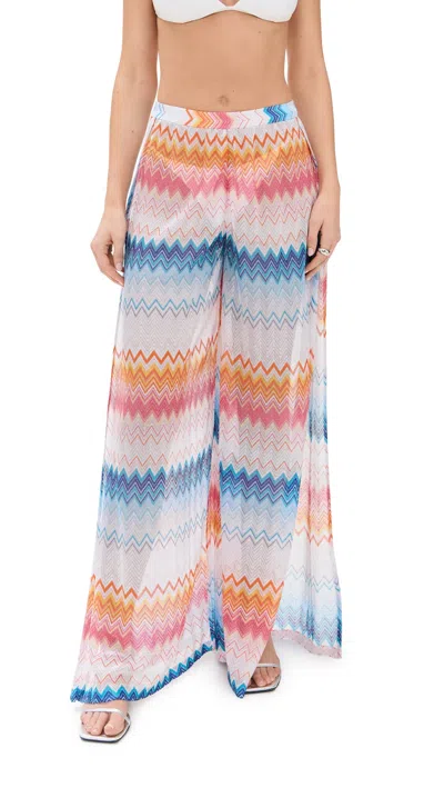 MISSONI COVER UP TROUSERS MULTICOLOR SHADED FUCHSIA