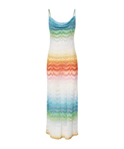 MISSONI MISSONI SHADED LAMÉ LONG COVER-UP DRESS