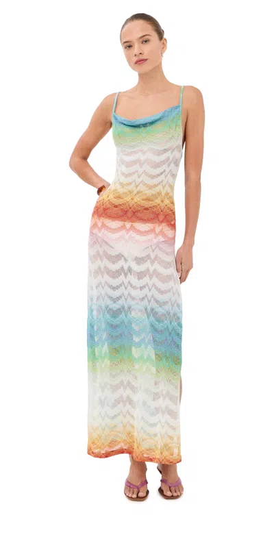 Missoni Cowl Neck Long Cover Up Dress Multicolor