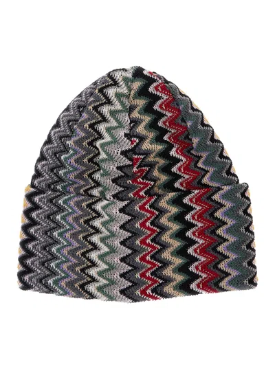 Missoni Cprawmda813 Striped Wool-viscose Knit Beanie In Multi