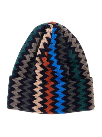 Missoni Cprawmua777 Striped Wool-acrylic Knit Beanie In Multi