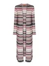 Missoni Zigzag Long Cardigan In Nude & Neutrals
