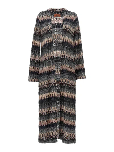 Missoni Patterned Long Cardigan In Multicolour
