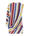 Missoni Peplum Top With Vibrant Zigzag Pattern In Multi