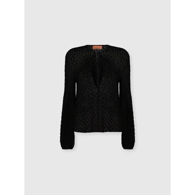 MISSONI MISSONI CREW NECK BLOUSE IN WOOL BLEND