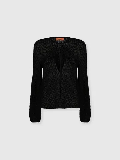 MISSONI BLUSE MIT RUNDHALSAUSSCHNITT AUS WOLLMISCHUNG