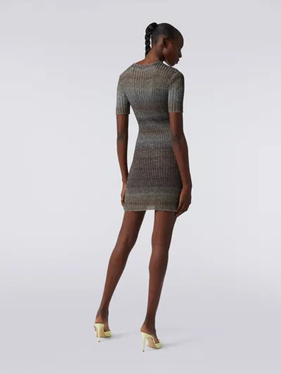 Missoni Crew Neck Dress In Multicolor In Gray