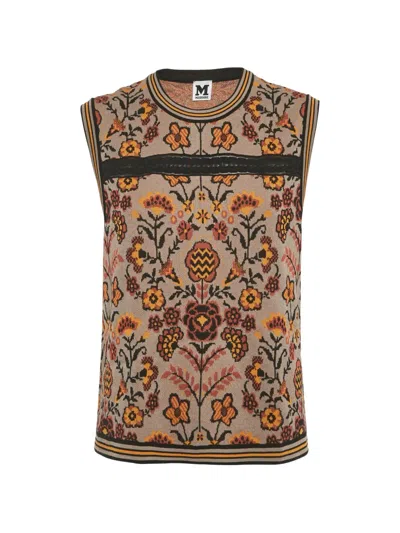 Pre-owned Missoni Crew-neck Floral Tank Top In Neutral