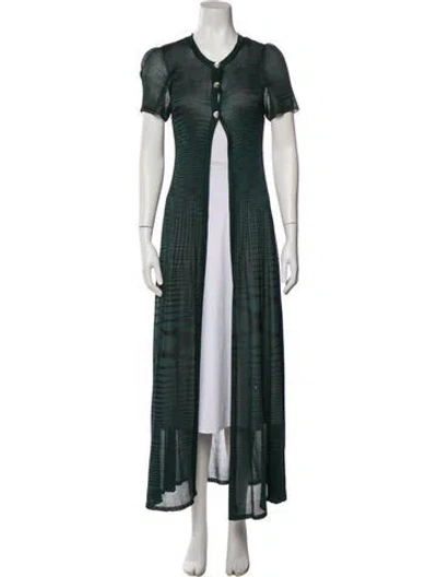 Pre-owned Missoni Crew Neck Long Dress In Green