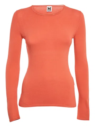 Pre-owned Missoni Crew Neck Long-sleeve Top In Orange