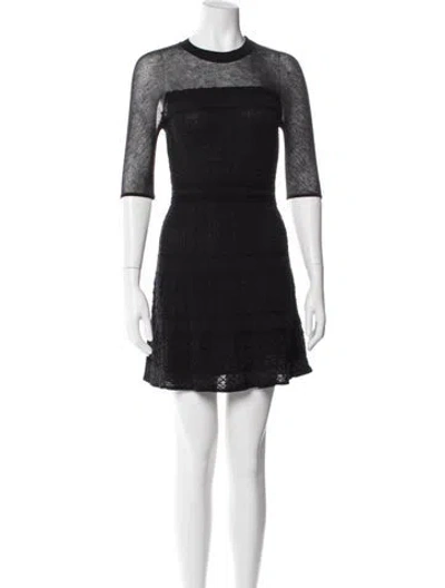 Pre-owned Missoni Crew Neck Mini Dress In Black