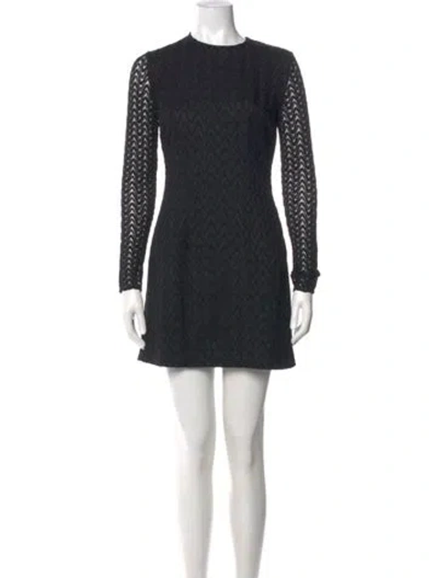 Pre-owned Missoni Crew Neck Mini Dress In Black