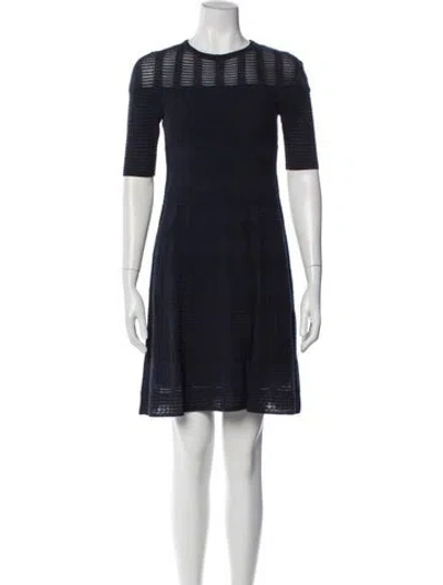 Pre-owned Missoni Crew Neck Mini Dress In Blue