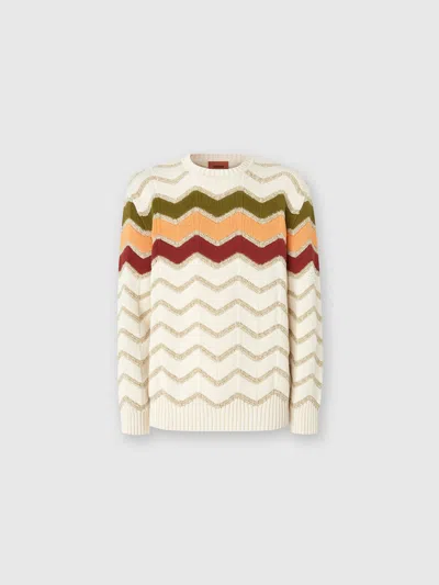 MISSONI PULLOVER MIT RUNDHALSAUSSCHNITT UND MAKRO-ZICKZACK- UND MELANGE-DETAILS