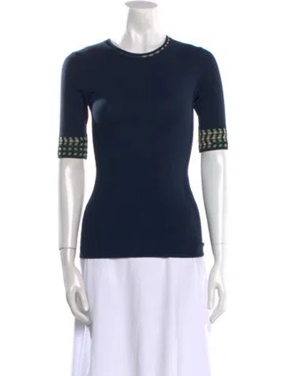 Pre-owned Missoni Crew Neck Short Sleeve T-shirt In Blue