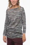 MISSONI CREW NECK STRETCH FABRIC SWEATER WITH LUREX EDGES