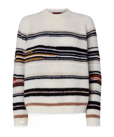 Missoni Striped Intarsia Crewneck Sweater In Multi