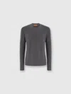 Missoni Crew Neck Sweater In Wool With Chevron Pattern In Gray