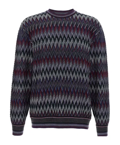 Missoni Zigzag Pattern Sweater Sweaters And Cardigans Blue In Multi